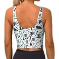 thumbnail image 4 of Goofa Modern Industry Printed Sports Bras for Women, High Impact Running Bra Workout Crop Tank Tops Longline Sports Bra Push up-Large, 4 of 9