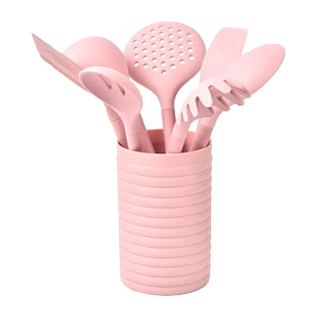Juego de Utensilios de Cocina BLESIY 8 Piezas Silicona Rosado