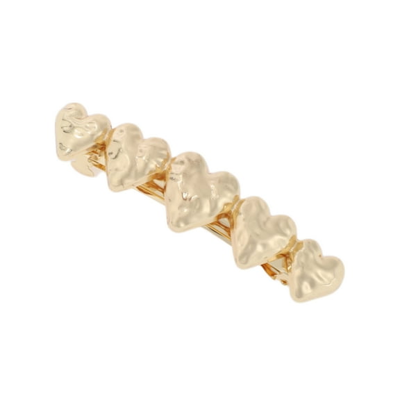 Unique Bargains 1 Pc Elegant Heart Hair Clips for Home Gold Tone