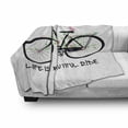 thumbnail image 3 of Saying Soft Flannel Fleece Throw Blanket, Vintage Bicycle with Birds Flowers on Green Leafy Branches with a Text, Cozy Plush for Indoor and Outdoor Use, 60" x 80", Multicolor, by Ambesonne, 3 of 6