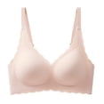thumbnail image 2 of Wancir Fashion Women Large Size Solid Color Wavy Wireless Fixed Cup Gathering Daily Bra, 2 of 3