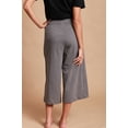 thumbnail image 2 of Cottonique Women's Cropped Wide Leg Pants ( Size: 7 | Melange Grey), 2 of 5