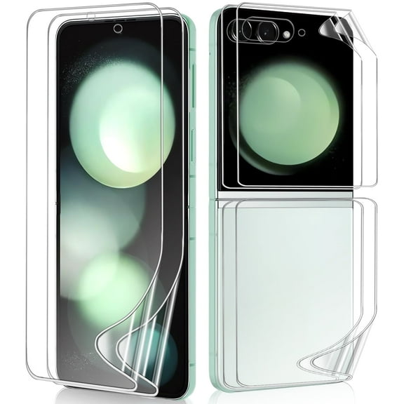 ZYQEEE 2 Sets Screen Protector for Samsung Galaxy Z Flip 5 - 6.7", Front Flim   Back Flim Full Coverage for Galaxy Z Flip5, HD Clear Scratch Resistant, Premium Folding