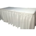 thumbnail image 2 of POLYESTER PLEATED TABLE SET SKIRT with clips 17' Ft + clip + Topper Media Day", (Color: White), 2 of 4