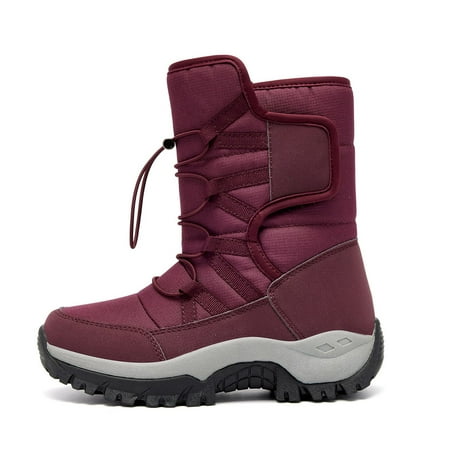 

Women s Mid Calf Waterproof Winter Snow Boots outdoors anti-skidding cold-proof warm lint lining Antiskid boots