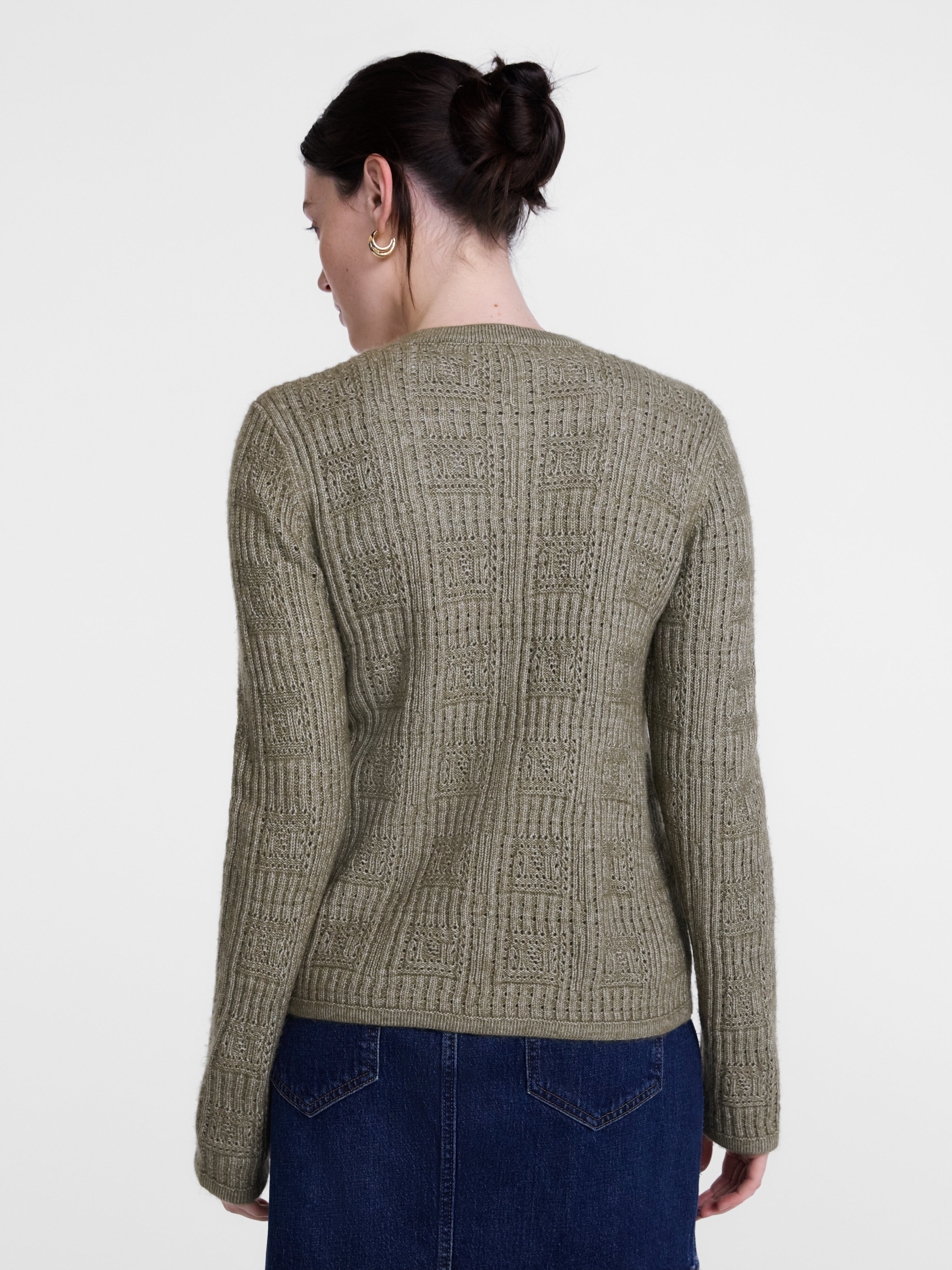 Scenario Women's Open Knit Cardigan Sweater with Long Sleeves, Lightweight, Sizes XS-XXXL