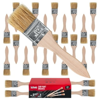 Nuogo 150 Pcs Chip Paint Brushes 1 Inch Paint Brush Multi use Paint Brushes  Bulk Household Bristle Chip Brush with Wooden Handle for Painting Staining