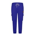 thumbnail image 5 of Mens Cargo Joggers Sports Pants Elastic Waist Long Pants Blue, 5 of 8
