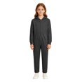 thumbnail image 3 of WAYUTE Girl's Halloween Long Sleeve Zip Up Hooded Jumpsuits Solid Color Soft Breathable Straight Leg Romper for Toddler Kids Festival Party,Grey,Size 5 Y-6 Y, 3 of 7