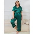 thumbnail image 2 of ebukurty Plus Size Pajama Sets for Women 2 Piece Short Sleeves with Pockets Lounge Sets, Sizes 1XL-4XL, 2 of 9