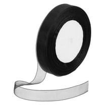 50 Yards Organza Ribbon 1/2" Black Chiffon Ribbon for Flower Decoration