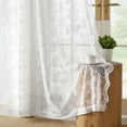 thumbnail image 6 of NICETOWN 2 Panels Lace Sheer Curtain for French Door Rod Pocket Vintage Profusion of Flower Curtains for Living Room, 52"x96", White, 6 of 7