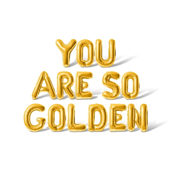 Letter Balloons - YOU ARE SO GOLDEN 16" Inch Alphabet Letters Foil Mylar Balloon Birthday Party Banner (Gold)