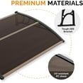 thumbnail image 6 of HJTER Window Awning Door Canopy Exterior, 40" x 60" Awnings for Doors Polycarbonate Cover Patio Door Awning Rain Snow Sunlight Protection Hollow Sheet (Brown Board & Black Bracket), 6 of 8
