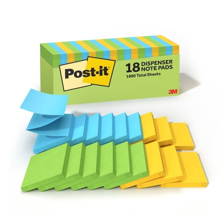 Post-it Dispenser Pop-up Notes, 3 in x 3 in, Floral Fantasy, 18 Pads