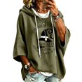 thumbnail image 4 of Halloween Hoodies for Women Drawstring 3/4 Sleeve Trendy Print Hoodie Fall Clothes Crewneck Sweatshirts Loose Fit Trendy Tops Winter Clothing Daily Travel Outfits, 4 of 5