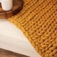 thumbnail image 3 of Northlight Cable Knit Plush Textured Throw Blanket - 50 x 60 - Mustard Yellow, 3 of 7