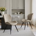 thumbnail image 2 of Daluvenix Modern Dining Chairs Set of 2 Upholstered Comfy Fabric Kitchen & Dining Room Chairs with Metal Legs & Thick Cushions for Living Room, Beige, 2 of 7