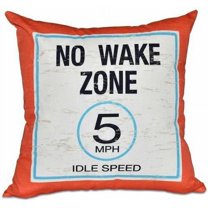 Simply Daisy 16" x 16" No Wake Word Print Pillow, Orange