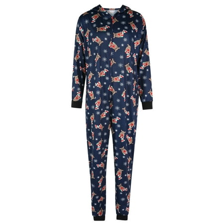 

TSEXIEFOOFU Family Matching Pajamas Set Fleece Sleepwear Christmas Parent-Child Zipper Jumpsuit