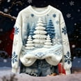 thumbnail image 4 of Craaazy Women's Christmas Printed Long Sleeve Top Warm Crewneck Christmas Sweaters Gifts, 4 of 5