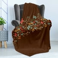 thumbnail image 4 of Chocolate Soft Flannel Fleece Throw Blanket, Romantic Valentines Day Inspired Colorful Pattern with Butterflies and Flowers, Cozy Plush for Indoor and Outdoor Use, 60" x 80", Multicolor, by Ambesonne, 4 of 5