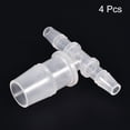 thumbnail image 3 of Uxcell 6x14x6mm OD PP Reducing Barb Hose Fitting Tee T Shape 3 Way Pipe Connector, Translucent 4 Pack, 3 of 5
