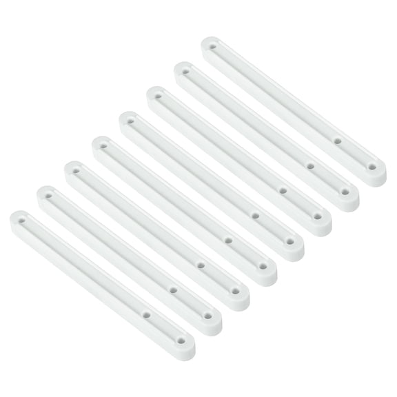 Uxcell Drawer Slides, 8Pcs 180mm - Plastic Drawer Rails, Side Mounted Grooved Guide Rails for Cabinet Drawers Bedside Tables Wardrobe Dressers (White)