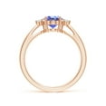 thumbnail image 2 of ANGARA Natural Tapered Shank 1.25 ct Tanzanite Ring with Diamond Accents in 14K Rose Gold for Women (Size-8x6mm) | December Birthstone, Anniversary, Jewelry Gift for Women | Natural Tanzanite Ring, 2 of 8