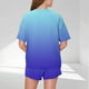 thumbnail image 3 of Pijama informal holgado con estampado de cuello redondo y manga corta para mujer, de poliéster, 3 of 5