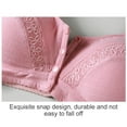 thumbnail image 3 of Xmarks 3 Packs Front Closure Bras for Women, Lace Front Button Shaping Cotton Bras, 3 of 12