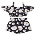 thumbnail image 2 of Baby Girl Off Shoulder Floral Cropped Ruffle Top + Shorts Clothing, 2 of 5