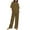 Khaki, variant on LYXSSBYX 2 Piece Sets for Women Summer Women's Summer Suit Fashion Short Sleeve Solid Color Trousers Casual Two-Piece Suit