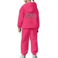 thumbnail image 5 of Kiijoy Toddler Girl's Sweatsuits Casual Letter Print Fleece Hoodie Sweatpants Outfits, Sizes 3-4T, 5 of 6