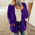 thumbnail image 2 of BRDFRL Women's Chunky Popcorn Cardigan Oversized Open Front Boyfriend Batwing Long Sleeve Fuzzy Knit Sweaters Cardigans Purple L, 2 of 8