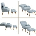 thumbnail image 3 of UWR-Nite Accent Chair with Ottoman Set, Fabric Armchair with Wood Legs and Adjustable Backrest, Mid Century Modern Comfy Lounge Chair for Living Room, Bedroom, Reading Room and Study, 3 of 7