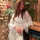 thumbnail image 4 of Pijamas de plumas para mujer, conjunto de 2 piezas de manga larga con cuello vuelto, Tops con bolsillos, trajes de noche informales con pantalones cortos, otoño 2022, 4 of 4