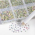 thumbnail image 2 of BEADSLAND 7200PCS Flatback AB Rhinestones for Crafts, 6 Sizes, SS3-SS10, Crystal AB, 2 of 6