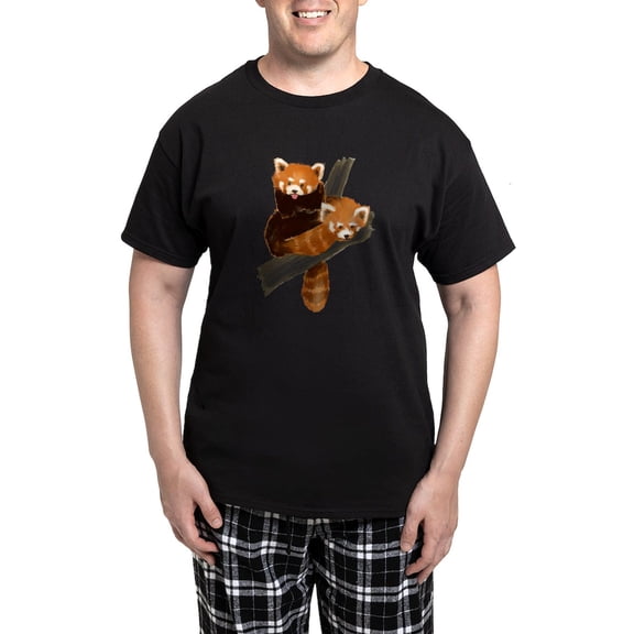 CafePress - Red Pandas Men's Dark Pajamas - Men's Dark Loose Fit Cotton Pajama Set