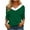 Green, variant on Lindreshi Winter Pajamas for Women Womens Winter Solid Long Sleeve V-Neck Casual Plush Blouse Tunic Tops