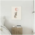 thumbnail image 2 of Kate and Laurel The Bunny and the Pink Balloon Framed Canvas Wall Art by July Art Prints 18 x 24 Sylvie Beaded White, Whimsical, Animals, Humor, Kids Art for Wall Decor, Living Room,, 2 of 8