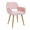 Pink, variant on KCC Furry Desk Chair, Mid-Century Modern Accent Armchair with Faux Fur for Teen Girls, Dining Chair With Wood Look Metal Legs Living Dining Room, Home Vanity Makeup Office No Wheel, White
