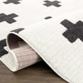 thumbnail image 5 of BoutiqueRugs Erath Swiss Cross Shag Area Rug - Black, Off White, Charcoal - 5'3" x 7'3", 5 of 11
