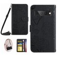 thumbnail image 1 of Feishell Crossbody Wallet Cover for Google Pixel 7 Pro,Flower & Butterfly Embossed Pattern PU Leather Magnetic Flip Stand Card Slots Shockproof Phone Case with Shoulder & Wrist Strap,Black, 1 of 13