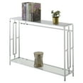 thumbnail image 2 of Convenience Concepts Town Square Chrome Console Table, Faux White Marble/Chrome Frame, 2 of 7