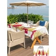 thumbnail image 4 of Outdoor Tablecloth with Umbrella Hole and Zipper, Christmas Tree Rectangle Table Cloth 60x84 Inch Waterproof Tablecloth, Red Xmas Tree Winter Snowflakes Abstract Picnic Table Cover for Patio Camping, 4 of 7