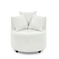 thumbnail image 5 of Canddidliike Wide 360-Degree Swivel Movable Round Barrel Chair, Button Tufted Sofa, Beige, 5 of 8