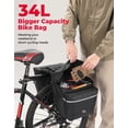 thumbnail image 2 of Alforjas para bicicleta KEMIMOTO 34L, impermeables y con funda para lluvia, color negro, 2 of 8