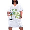 thumbnail image 1 of Estoy en el tiempo estándar tropical reloj de cóctel Margarita diseño vestido suelto con bolsillo trajes de verano para mujer moda femenina 2025, 1 of 7