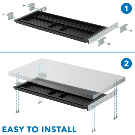 Mount-It! - Under Desk Slide Out Pencil Drawer - Black